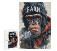Rompecabezas para Adultos 1000 PCS Chill Monkey with Cigarette Rompecabezas para Adultos Juguete Decoración De Pared Regalos para Mujeres Gran Regalo para Juegos 1000 PCS