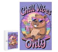 Rompecabezas para Adultos 1000 PCS Chill Only Beaver Cartoon Rompecabezas para Adultos Juego Práctico Mejora La Memoria Regalos para Amigos Y Familiares 1000 PCS