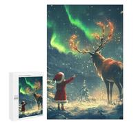 Rompecabezas para Adultos 1000 PCS Christmas Eve Aurora Bore Rompecabezas para Adultos Juegos Relajantes Mejora La Memoria Cumpleaños Y Navidad 1000 PCS