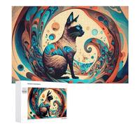 Rompecabezas para Adultos 1000 PCS Colorful Abstract Cat Artwork Rompecabezas para Adolescentes Juego De Ingenio Carrera De Velocidad De Manos Regalos De Cumpleaños Y Únicos 1000 PCS
