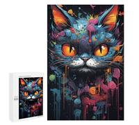 Rompecabezas para Adultos 1000 PCS Colorful Cat Abstract Art Rompecabezas para Adolescentes Juego De Ingenio Carrera De Velocidad De Manos Regalos De Cumpleaños Y Únicos 1000 PCS