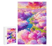 Rompecabezas para Adultos 1000 PCS Colorful Clouds Over River Rompecabezas para Adultos Juguete Decoración De Pared Regalos para Mujeres Gran Regalo para Juegos 1000 PCS