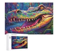 Rompecabezas para Adultos 1000 PCS Colorful Crocodile in The Jungle Rompecabezas para Adultos Juegos Divertidos Pero Regalos Divertidos Y Humorísticos para Amigos Y Familiares 1000 PCS