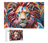 Rompecabezas para Adultos 1000 PCS Colorful Lion Art Print-15 Rompecabezas para Adultos Juego De Ingenio Decoración Perfecta Cumpleaños Y Navidad 1000 PCS