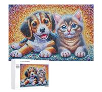 Rompecabezas para Adultos 1000 PCS Colorful Mosaic Pet Friends Rompecabezas para Adultos Juego De Ingenio Decoración Perfecta Cumpleaños Y Navidad 1000 PCS