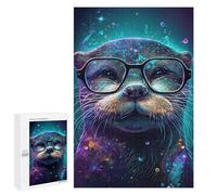 Rompecabezas para Adultos 1000 PCS Colorful Otter with Glasses-1 Rompecabezas para Adultos Actividades Familiares Entrena Tu Cerebro Y Tus Manos Juego De Desafío Único 1000 PCS