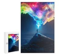 Rompecabezas para Adultos 1000 PCS Colorful Sky Man Mountain Rompecabezas para Adultos Juego De Ingenio Decoración Perfecta Cumpleaños Y Navidad 1000 PCS