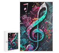 Rompecabezas para Adultos 1000 PCS Colorful Treble Clef Abstract Art Rompecabezas para Adultos Juguete Decoración De Pared Regalos para Mujeres Gran Regalo para Juegos 1000 PCS