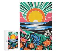 Rompecabezas para Adultos 1000 PCS Colorful Tropical Sunset Rompecabezas para Adultos Análisis Y Lógica Entrena Tu Cerebro Y Tus Manos Juguete Juego Intelectual 1000 PCS