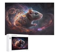 Rompecabezas para Adultos 1000 PCS Cosmic Rat in Space Rompecabezas para Adolescentes Juego De Ingenio Carrera De Velocidad De Manos Regalos De Cumpleaños Y Únicos 1000 PCS
