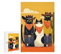 Rompecabezas para Adultos 1000 PCS Cowboy Cats in The Desert Rompecabezas para Adultos Juego De Ingenio Desafío Difícil 1000 PCS