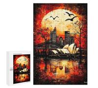 Rompecabezas para Adultos 1000 PCS Crimson Tide Gothic Sydney at Sunset Rompecabezas para Adultos Juegos Relajantes Mejora La Memoria Cumpleaños Y Navidad 1000 PCS