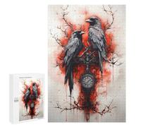 Rompecabezas para Adultos 1000 PCS Crow Ravens Ink Rompecabezas para Adultos Juego De Ingenio Regalos para Mujeres Regalos para Amigos Y Familiares 1000 PCS