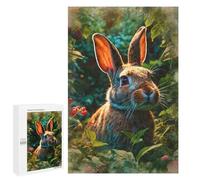Rompecabezas para Adultos 1000 PCS Curious Rabbit in The Garden Rompecabezas para Adolescentes Juego De Ingenio Análisis Y Lógica 1000 PCS