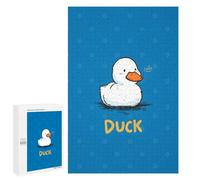 Rompecabezas para Adultos 1000 PCS Cute Cartoon Duck Illustration on Blue Rompecabezas para Adultos Juego Práctico Mejora La Memoria Regalos para Amigos Y Familiares 1000 PCS