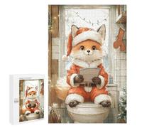 Rompecabezas para Adultos 1000 PCS Cute Fox in Santa Suit Rompecabezas para Adolescentes Juego De Ingenio Análisis Y Lógica 1000 PCS