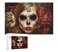 Rompecabezas para Adultos 1000 PCS Day of The Dead Sugar Skull Art Print Rompecabezas para Adultos Juguete Decoración De Pared Regalos para Mujeres Gran Regalo para Juegos 1000 PCS