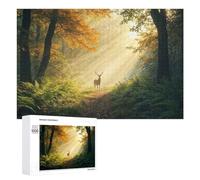 Rompecabezas para Adultos 1000 PCS Deer in Autumn Forest Rompecabezas para Adultos Juegos Relajantes Análisis Y Lógica Cumpleaños Y Navidad 1000 PCS