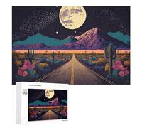 Rompecabezas para Adultos 1000 PCS Desert Road to The Stars Rompecabezas para Adultos Juegos Divertidos Pero Regalos Divertidos Y Humorísticos para Amigos Y Familiares 1000 PCS