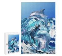 Rompecabezas para Adultos 1000 PCS Dolphins in The Surf Rompecabezas para Adultos Juego Práctico Mejora La Memoria Regalos para Amigos Y Familiares 1000 PCS
