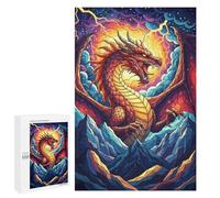 Rompecabezas para Adultos 1000 PCS Dragon on Mountain with Lightning Rompecabezas Juegos Relajantes Análisis Y Lógica Cumpleaños Y Navidad 1000 PCS