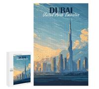 Rompecabezas para Adultos 1000 PCS Dubai, United Arab Emirates Skyline Art Rompecabezas Juegos Relajantes Análisis Y Lógica Cumpleaños Y Navidad 1000 PCS