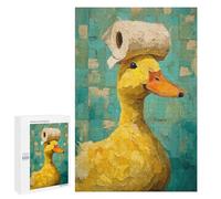 Rompecabezas para Adultos 1000 PCS Duck with Toilet Paper on Head Rompecabezas para Adultos, Divertidos Y con Humor para Cumpleaños, Navidad, Regalos De Cumpleaños 1000 PCS