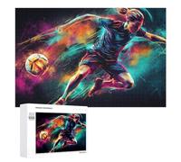 Rompecabezas para Adultos 1000 PCS Dynamic Soccer Action Rompecabezas para Adultos Juego De Ingenio Decoración Perfecta Cumpleaños Y Navidad 1000 PCS