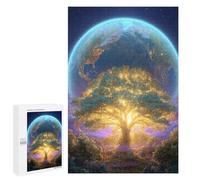 Rompecabezas para Adultos 1000 PCS Earth from Space with Tree Rompecabezas para Adolescentes: Mejora La Memoria, Entrena Tu Cerebro Y Tus Manos. Regalos para Reducir El Estrés 1000 PCS