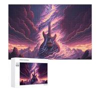 Rompecabezas para Adultos 1000 PCS Electric Guitar in Flames Rompecabezas para Adolescentes Juegos Familiares Difícil Difícil 1000 PCS
