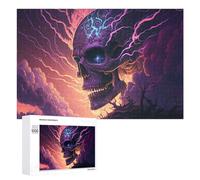 Rompecabezas para Adultos 1000 PCS Electric Skull Artwork -1 Rompecabezas para Adultos Juego De Ingenio Regalos para Mujeres Regalos para Amigos Y Familiares 1000 PCS