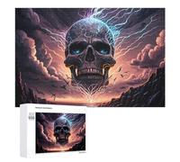 Rompecabezas para Adultos 1000 PCS Electric Storm Skull -5 Rompecabezas para Adultos Juguetes Antiestrés Análisis Y Lógica Regalo De Cumpleaños, Regalos, 1000 PCS