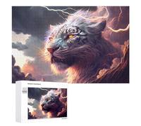 Rompecabezas para Adultos 1000 PCS Electric Tiger Thunderstorm Rompecabezas para Adultos Juguetes Antiestrés Decoración del Hogar Cumpleaños Y Navidad 1000 PCS