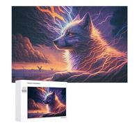 Rompecabezas para Adultos 1000 PCS Electric Wolf Mystical Energy Rompecabezas para Adultos Juguetes Antiestrés Análisis Y Lógica Regalo De Cumpleaños, Regalos, 1000 PCS