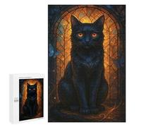 Rompecabezas para Adultos 1000 PCS Elegant Black Cat with Butterflies Rompecabezas para Adultos Juegos Divertidos Decoración Desafiante De Completar 1000 PCS