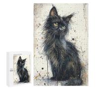 Rompecabezas para Adultos 1000 PCS Enchanted Black Kitten Rompecabezas para Adultos Juegos Relajantes Mejora La Memoria Cumpleaños Y Navidad 1000 PCS