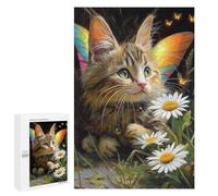 Rompecabezas para Adultos 1000 PCS Enchanted Butterfly Cat Garden Rompecabezas para Adolescentes: Mejora La Memoria, Entrena Tu Cerebro Y Tus Manos. Regalos para Reducir El Estrés 1000 PCS