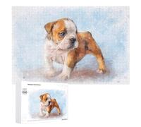 Rompecabezas para Adultos 1000 PCS English Bulldog Puppy Art Rompecabezas para Adultos Juegos Familiares Decoración del Hogar Regalos para Amigos Y Familiares 1000 PCS
