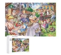 Rompecabezas para Adultos 1000 PCS Family Picnic in The Garden Rompecabezas para Adolescentes Juego De Ingenio Carrera De Velocidad De Manos Regalos De Cumpleaños Y Únicos 1000 PCS