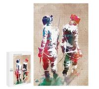 Rompecabezas para Adultos 1000 PCS Fencers Sport Art Rompecabezas para Adolescentes Juego De Ingenio Análisis Y Lógica 1000 PCS