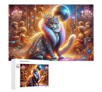 Rompecabezas para Adultos 1000 PCS Festive Cat in Luxury Costume Rompecabezas para Adultos Juguete Decoración De Pared Regalos para Mujeres Gran Regalo para Juegos 1000 PCS