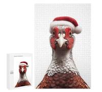 Rompecabezas para Adultos 1000 PCS Festive Pheasant with Santa Hat Rompecabezas para Adolescentes Juego De Ingenio Análisis Y Lógica 1000 PCS