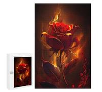 Rompecabezas para Adultos 1000 PCS Flaming Rose Artwork-4 Rompecabezas para Adultos Juegos Relajantes Mejora La Memoria Cumpleaños Y Navidad 1000 PCS