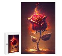 Rompecabezas para Adultos 1000 PCS Flaming Rose Artwork-6 Rompecabezas para Adultos Juegos Relajantes Mejora La Memoria Cumpleaños Y Navidad 1000 PCS