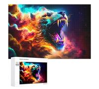 Rompecabezas para Adultos 1000 PCS Flaming Tiger Digital Artwork Rompecabezas para Adultos Juguete Decoración De Pared Regalos para Mujeres Gran Regalo para Juegos 1000 PCS