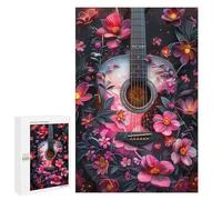 Rompecabezas para Adultos 1000 PCS Floral Acoustic Guitar Rompecabezas para Adultos Juegos Divertidos Decoración Desafiante De Completar 1000 PCS