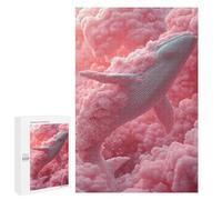 Rompecabezas para Adultos 1000 PCS Floral Whale in Pink Clouds Rompecabezas Juegos Relajantes Análisis Y Lógica Cumpleaños Y Navidad 1000 PCS