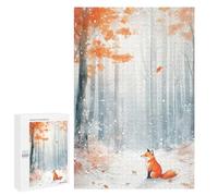 Rompecabezas para Adultos 1000 PCS Fox in Winter Forest Rompecabezas para Adultos Juegos Relajantes Mejora La Memoria Cumpleaños Y Navidad 1000 PCS