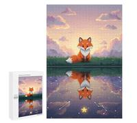 Rompecabezas para Adultos 1000 PCS Fox Reflection on Starry Water Rompecabezas para Adultos Juegos Relajantes Difícil Regalos para Amigos Y Familiares 1000 PCS