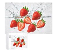 Rompecabezas para Adultos 1000 PCS Fresh Strawberries Splashing in Water Rompecabezas para Adultos Juego Familiar Regalos para Mujeres Regalo De Cumpleaños, Regalos, 1000 PCS